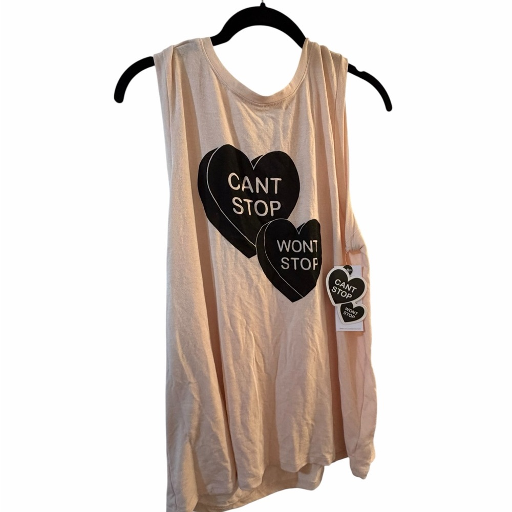 Women's Spiritual Gangster x Amberella Cream Graphic Tank Top Size Large
